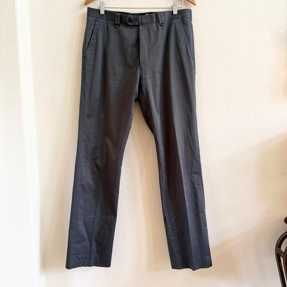 John Varvatos USA Soho Fit Men Charcoal Gray Straight Leg Chino Pants 34x33
